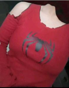 Gothic Spider Cold Shoulder Top