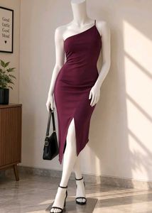 Elegant Purple Midi Slip Dress