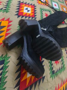 Black Thigh High Platform Boots