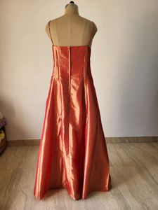 Stunning Orange Strapless Gown
