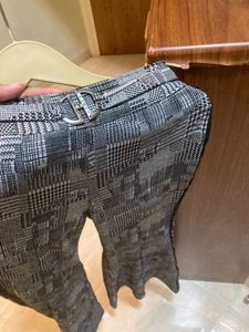 Stylish Plaid Pants with Belt Detail