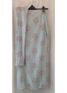 Sage Floral Foil Pre- Stitched Saree