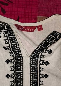 white embroidery kurta