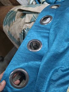 Beautiful Teal &amp; Leaf Pattern Curtains