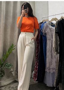 Zara Orange Knit Cropped Top