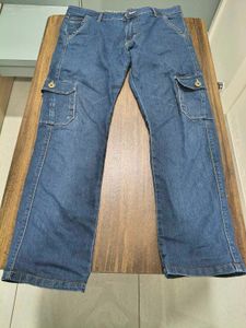 Men's Blue Cargo Jeans