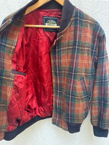 Vintage Plaid Bomber Jacket