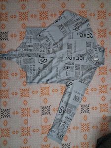 Women's Graphic newspaper Print Shirt
