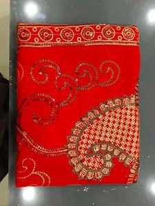Beautiful Red Embellished Saree