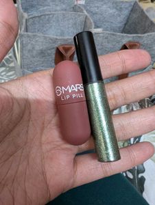 Hilary Rhoda Green Shimmer Eyeliner and Mars lipst