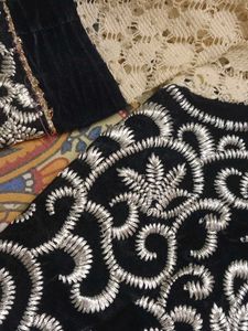 Embroidered Velvet Blouse
