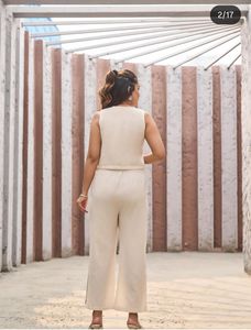 Embroidered Crop Top &amp; Palazzo Set