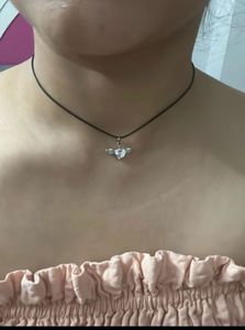 Charming Angel Heart Pendant Necklace