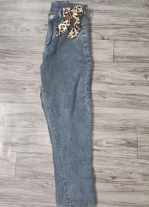 y2k cutecore leopard bow Denim Jeans