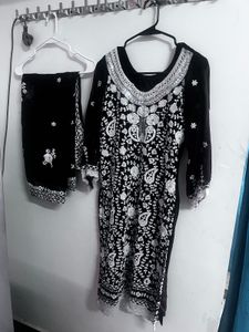 Elegant Black & White Salwar Suit