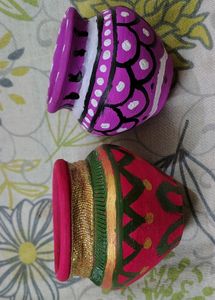 🪔Diwali Gift 🎁 2 Decorative Matki 😍 handicraft