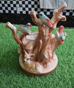 Vintage Ceramic Bird & Deer Figurine