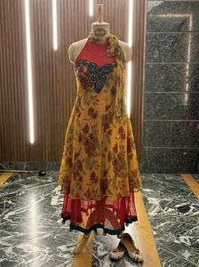Designer Floral Print Kurta with Scarf