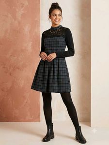Plaid Long Sleeve Dress