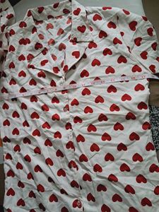 Heart Print White Shirt