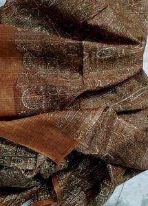 kalamkari Brown saree
