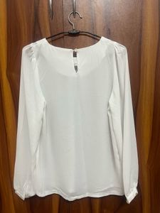 Elegant White Long Sleeve Blouse