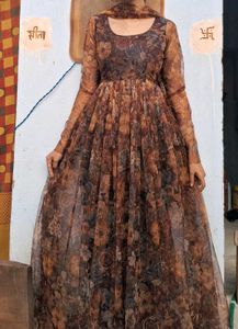 Floral Brown Gown🍩🤌🤎✨️