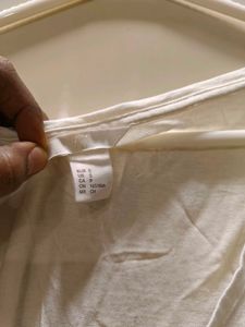 H&amp;M White Knot Front Tank Top