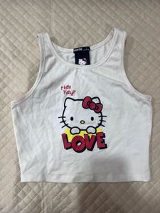 White Hello Kitty Crop Top