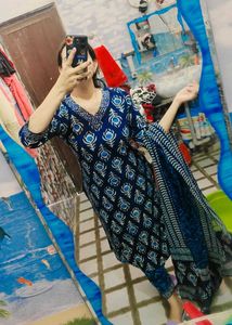 Beautiful Blue Printed Kurta Set