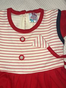 Cute Red &amp; White Baby Dress