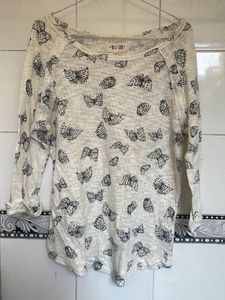 Butterfly Print Lightweight Top