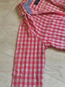 Men's Pink Checkered Casual Shirt