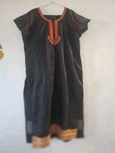 black ethnic kurta set