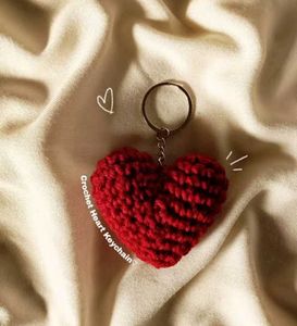 Handmade Crochet Heart Keychain