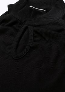 Stylish Black Cutout Neck Top