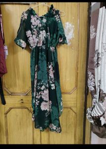 Floral Cold Shoulder Midi Dress