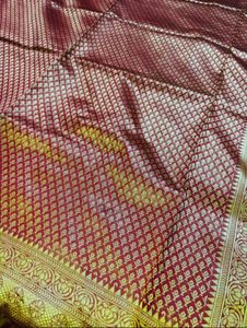 Pure south indian Red &amp; Gold Woven Saree