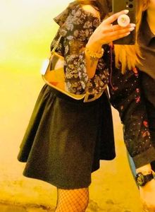 floral Top and matching black skirt combo