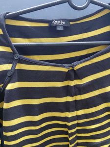 yellow striped oversized t shirt