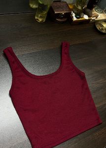 Ribbed Maroon Tank Top