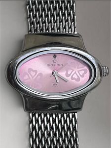 Maxima Pink Dial Mesh Watch