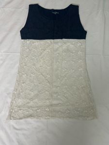 Stylish Blue &amp; White Lace Top