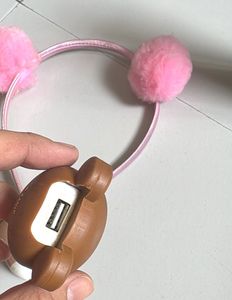 Kuma San-X Adapter  USB free Cute Pink Pom