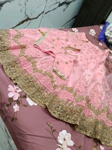 Pink Embroidered Lehenga for Bridal Wear
