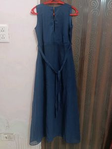 Elegant Navy Blue Maxi Dress L size