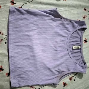 Lavender Ribbed Crop Tank