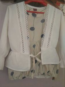 Casual Wear Top With White Koti For Girls