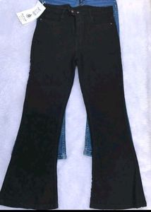 High Waist Black Flared Jeans