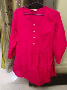 Vibrant Pink Embroidered Kurta